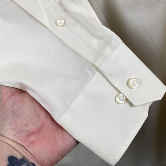 Kenneth Cole Men's Yellow Long Sleeve Button Down Dress Shirt Medium - Picture 5 of 8